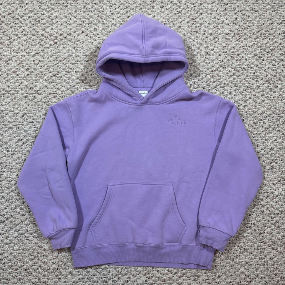 Cloud Nine Womens Purple Fleece Pullover Hoodie Anxiety Cloud Logo Size L